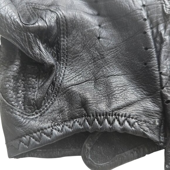 Danier Black Genuine Leather Driving Gloves With Cut-Out Design Sz S - Picture 5 of 7
